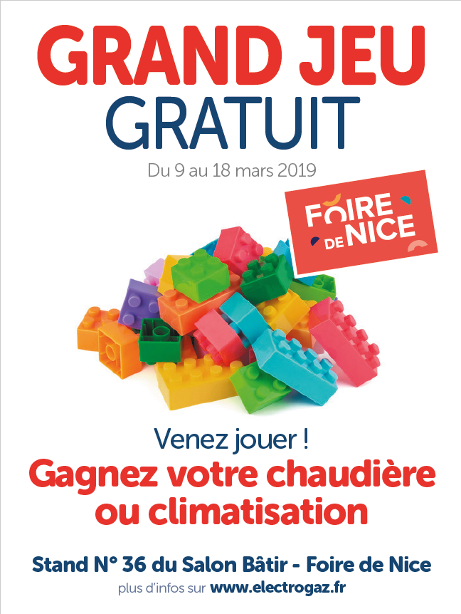 Electrogaz vous attend à la foire de Nice - du 09 au 18 mars 2019